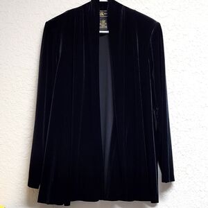 VINTAGE 90's R&K Cardigan Oversized Jacket Velvet Black